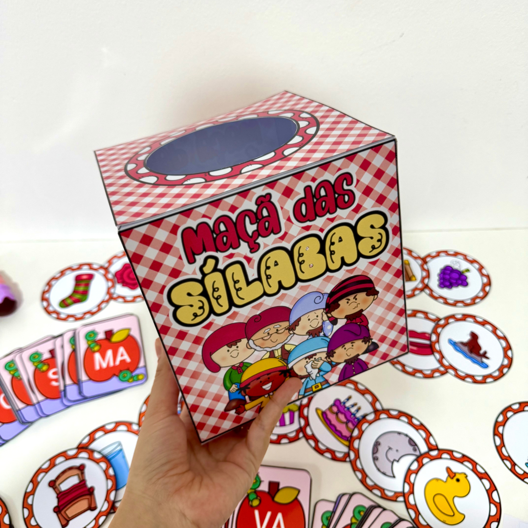 Kit Maçã das Sílabas para trabalhar leitura de sílabas e escrita de palavras com crianças em fase de Alfabetização