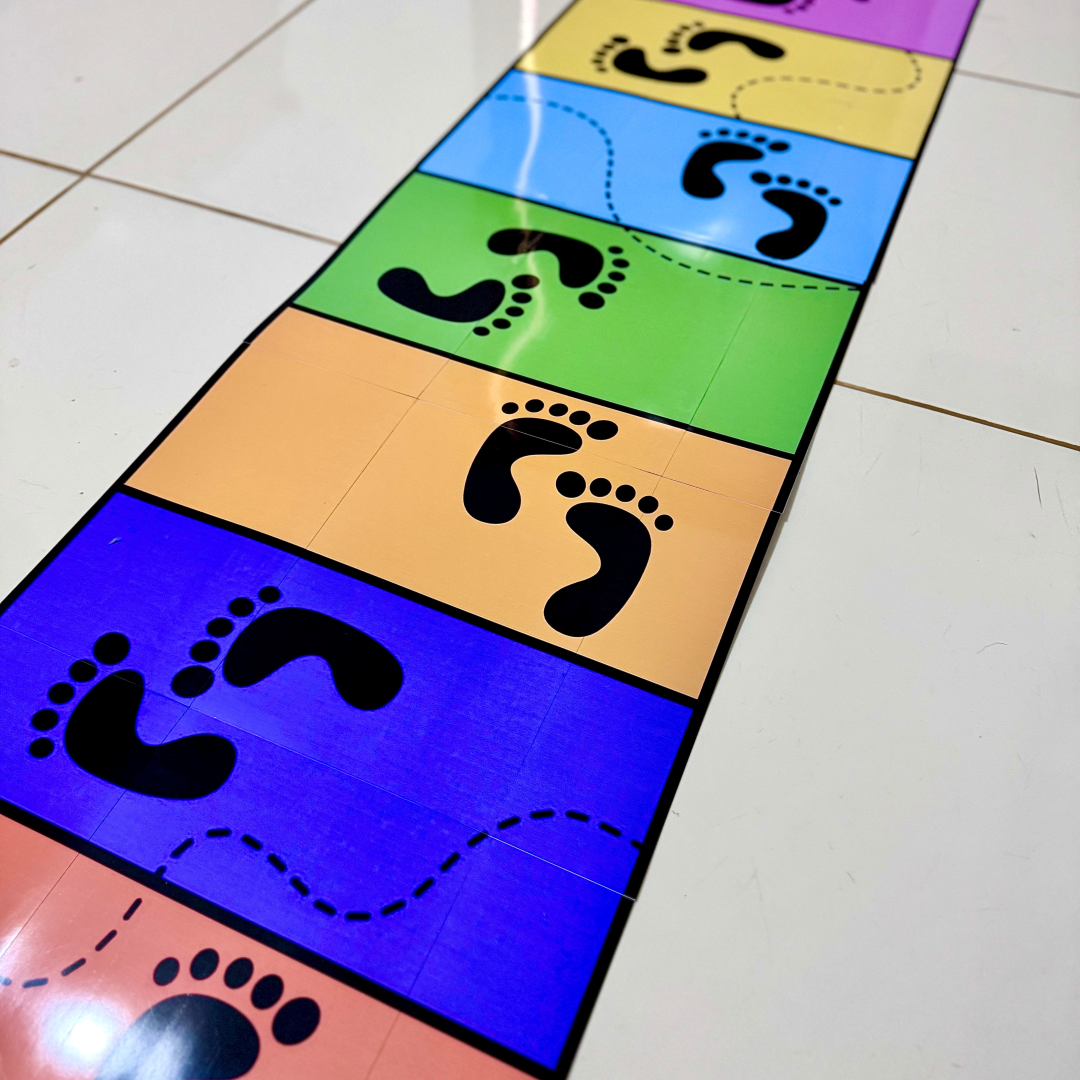 Tapete das Pegadas para trabalhar diversas habilidades com crianças da Educação Infantil.