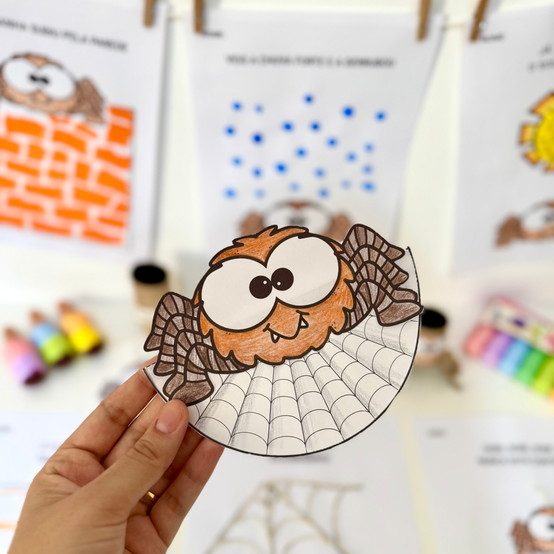 Kit de Atividades de Artes tema Dona Aranha para trabalhar diversas habilidades importantes com turmas da Educação Infantil