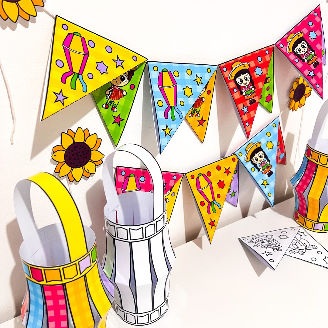 Bandeirinhas e Pipas de São João Festa Junina