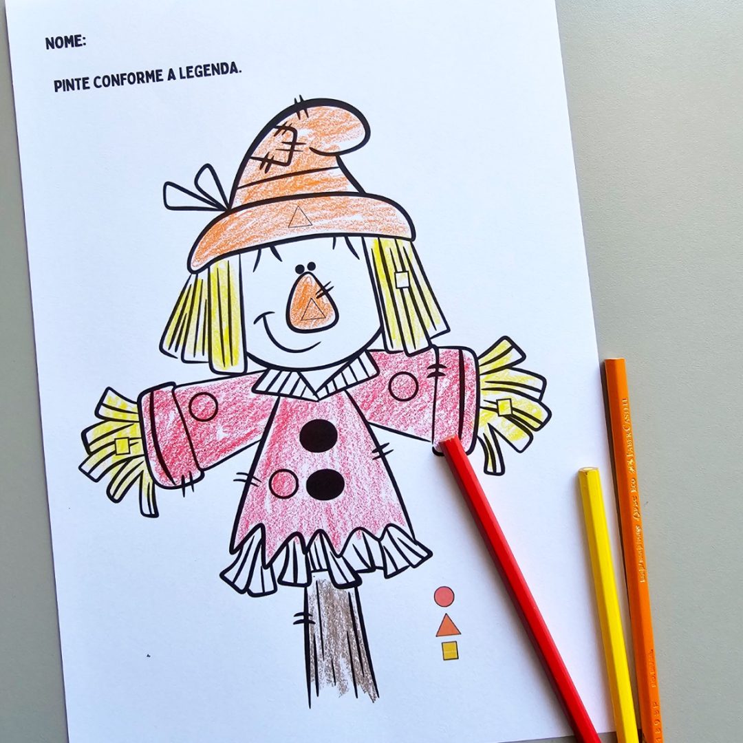 Espantalho Junino - Pinte conforme a legenda