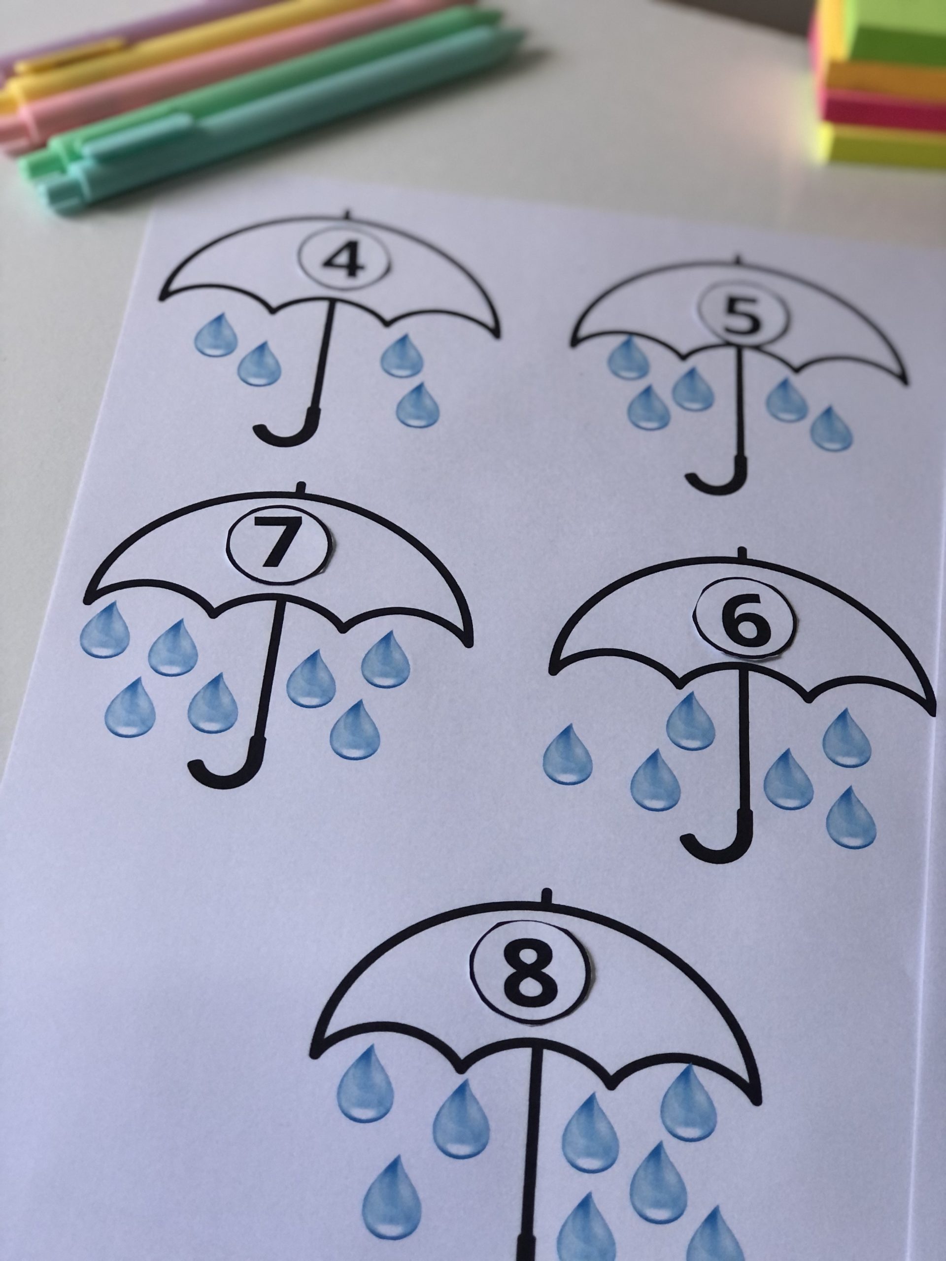 Atividade Lúdica: Números e Quantidades - Tema Guarda-Chuva - Imagem 4