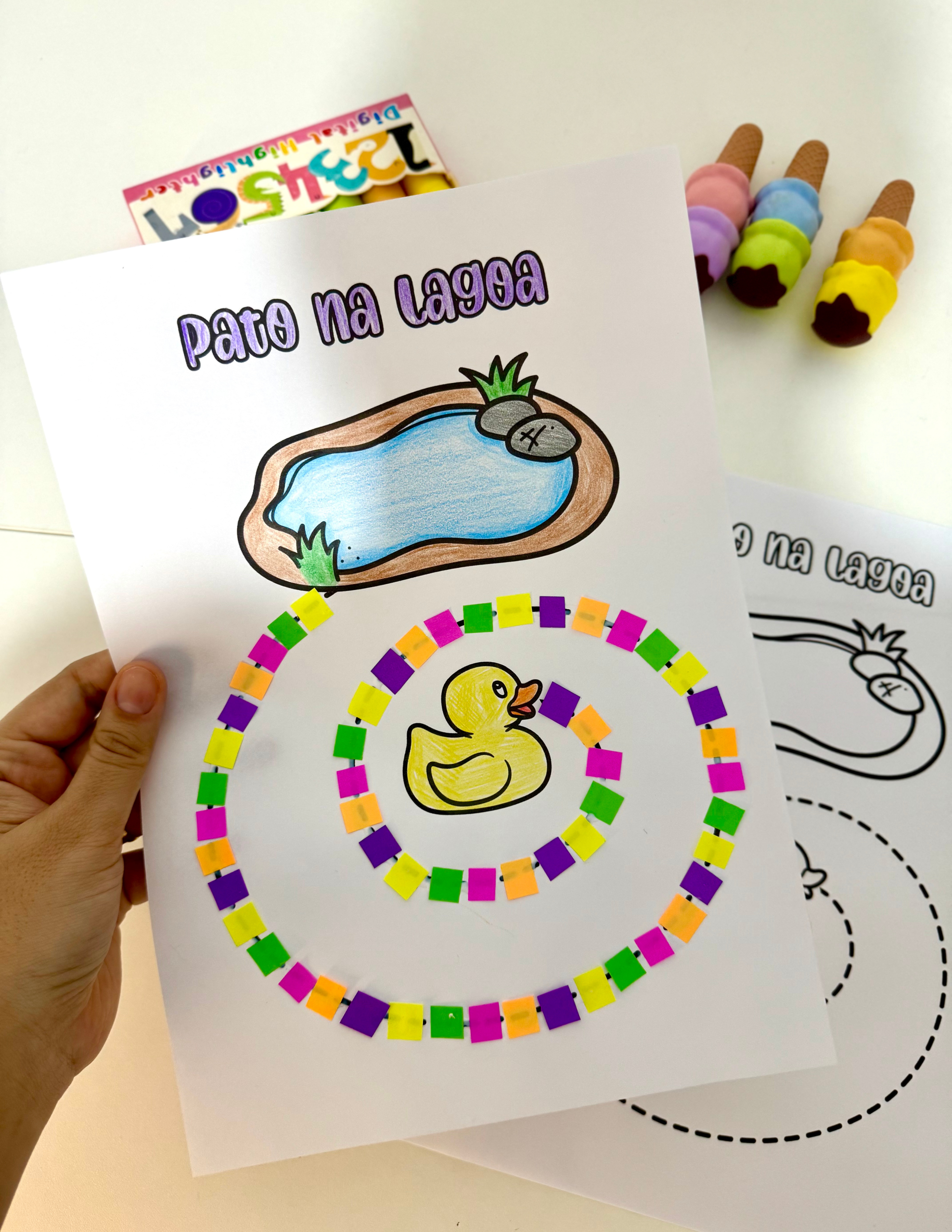 Atividade Pato na Lagoa para trabalhar diversas habilidades com crianças da Educação Infantil.