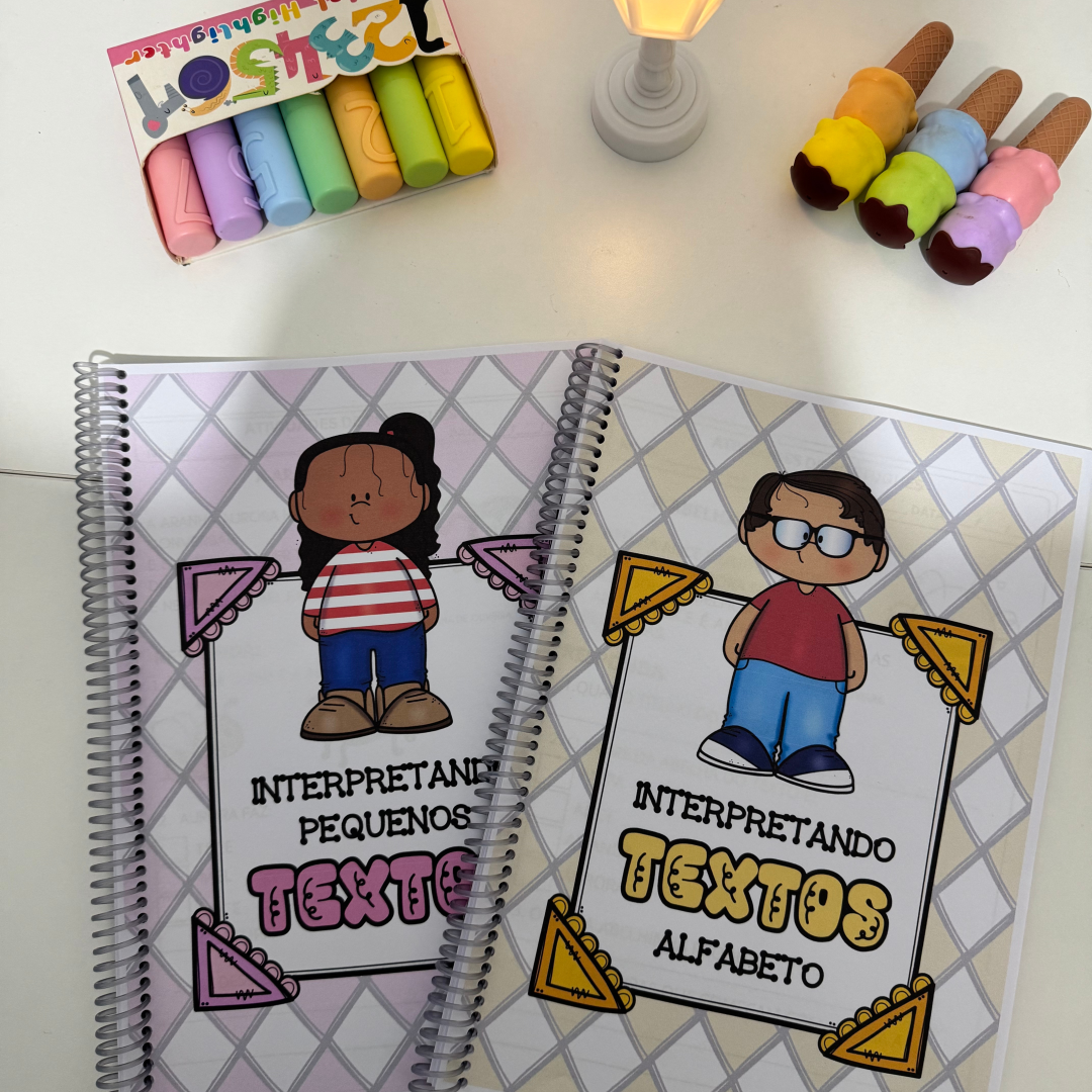 Combo de Apostilas de Interpretação de Pequenos Textos para crianças em fase de Alfabetização.
