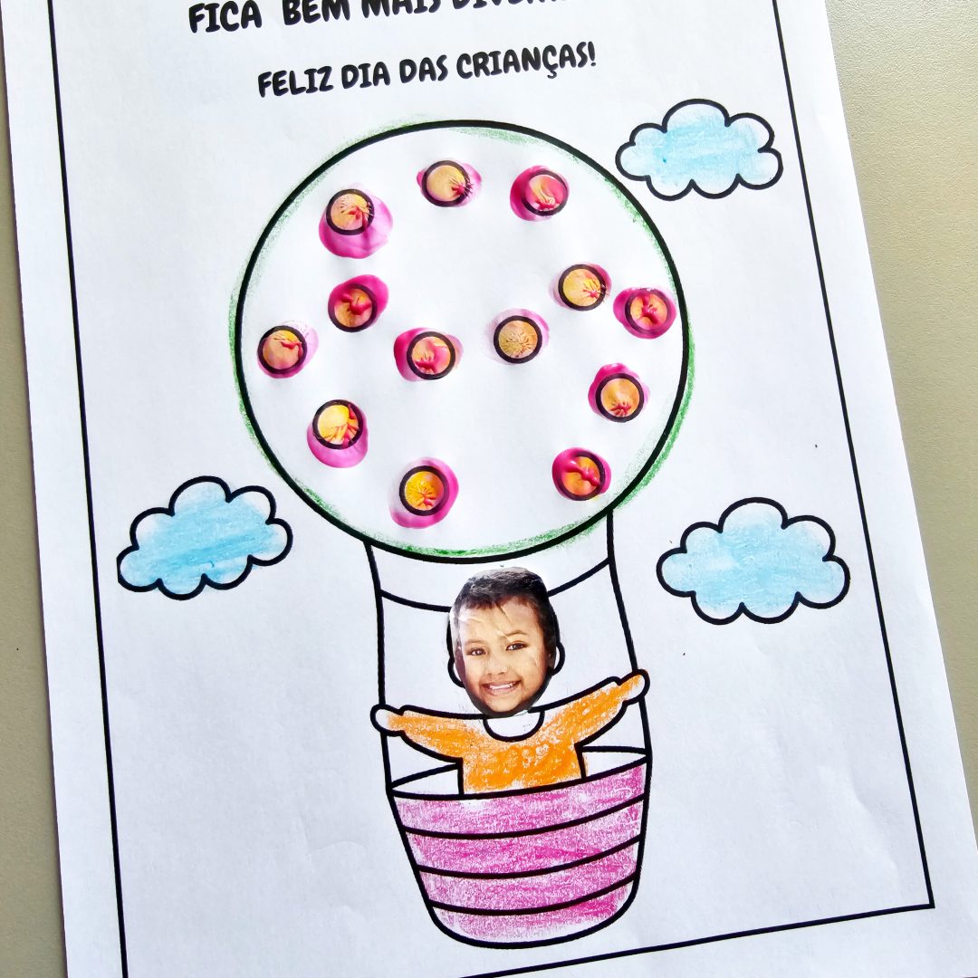 Folhinha para colorir dia das crianças balão