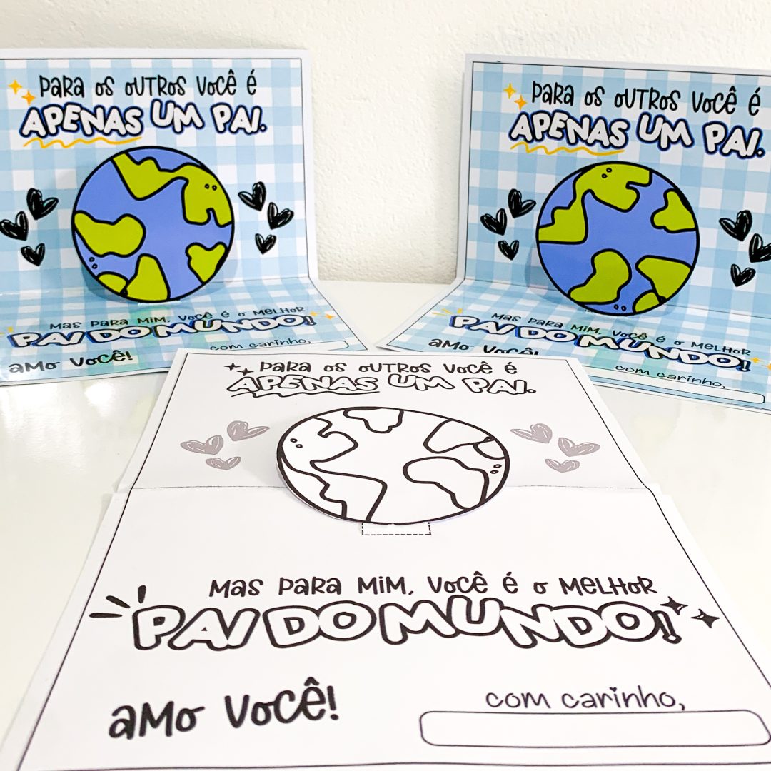 Cartão Dia dos Pais tema: Melhor Pai do Mundo.