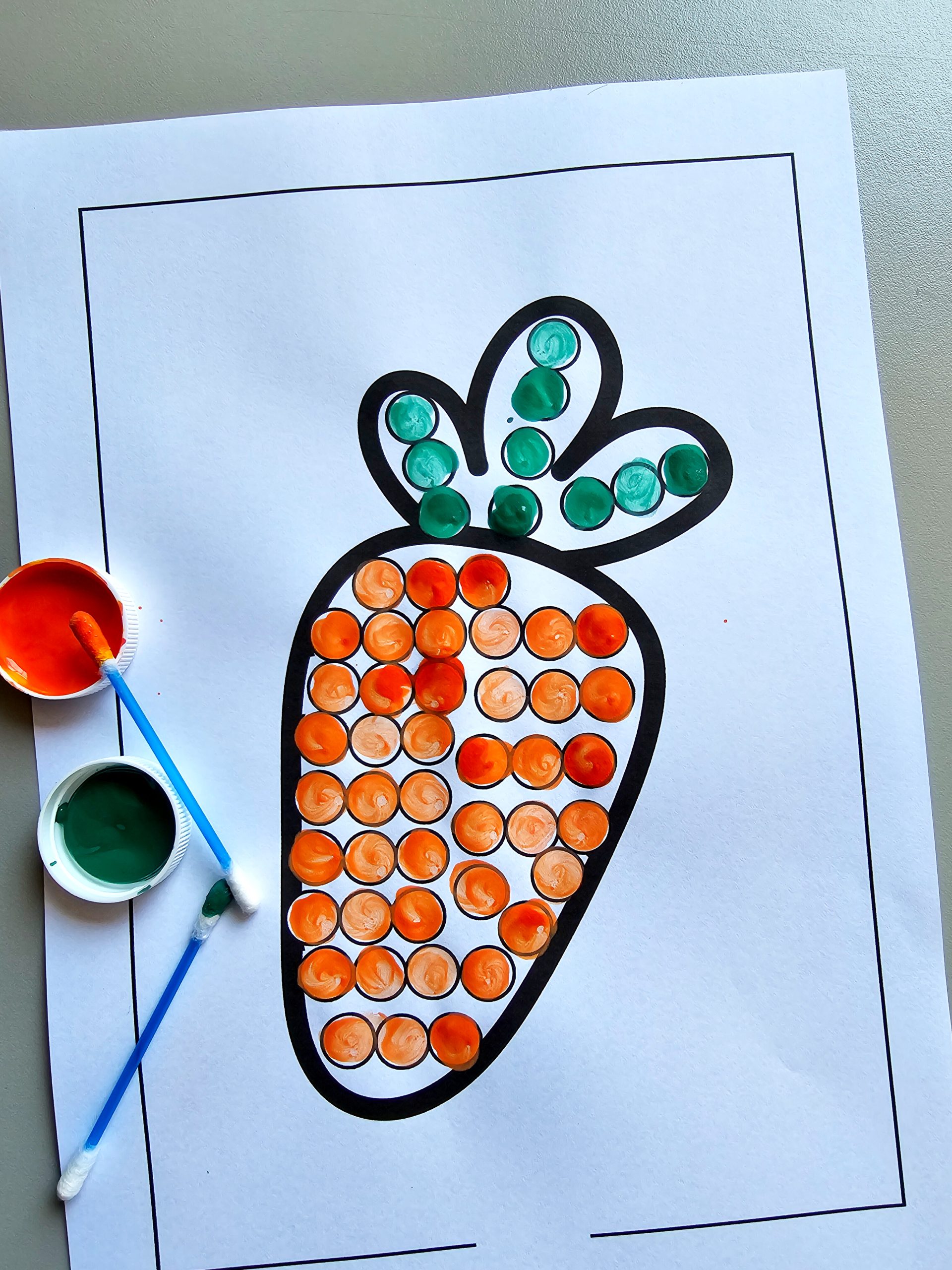 Pintura com cotonete de Páscoa