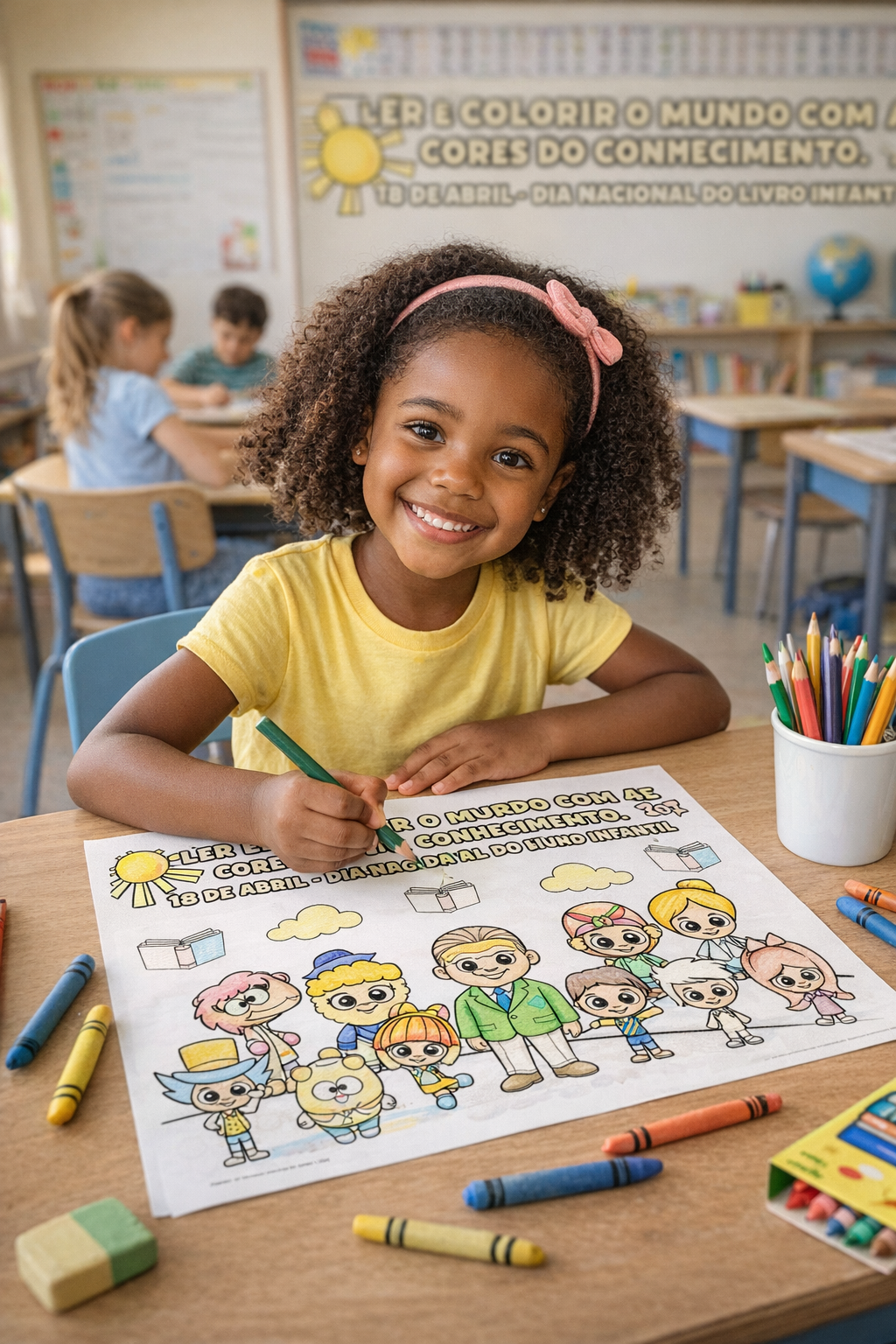 PAINEL INTERATIVO + FOLHINHA A4 PARA COLORIR – DIA NACIONAL DO LIVRO INFANTIL - Imagem 5