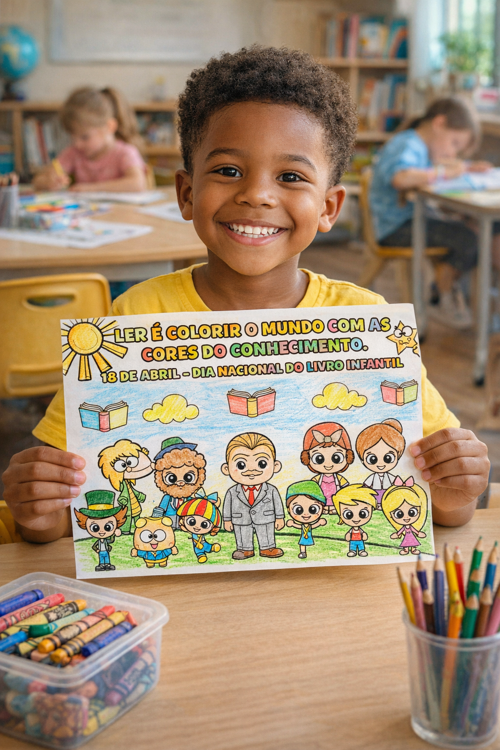 PAINEL INTERATIVO + FOLHINHA A4 PARA COLORIR – DIA NACIONAL DO LIVRO INFANTIL - Imagem 7