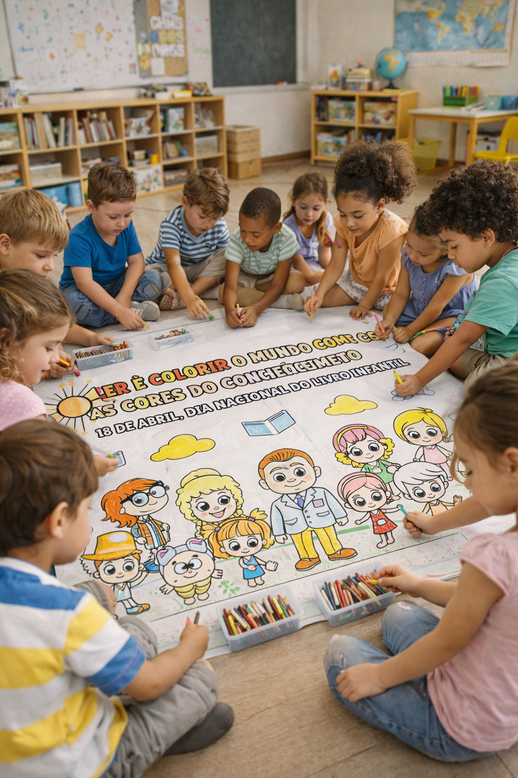 PAINEL INTERATIVO + FOLHINHA A4 PARA COLORIR – DIA NACIONAL DO LIVRO INFANTIL - Imagem 9