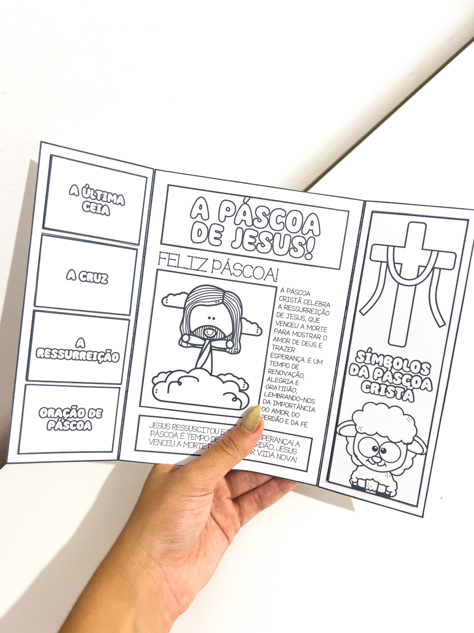 Lapbook Páscoa cristã - Preto e branco - Imagem 5