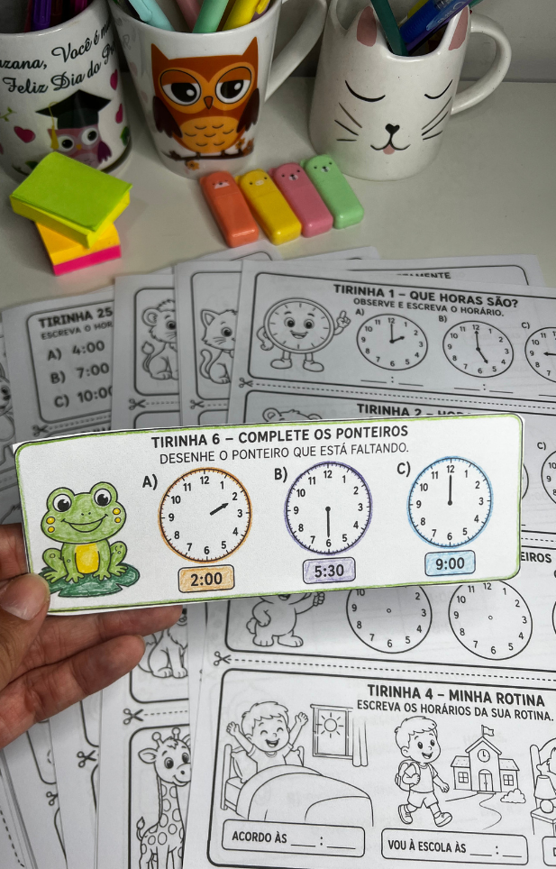 120 TIRINHAS INTERATIVAS – APRENDENDO AS HORAS